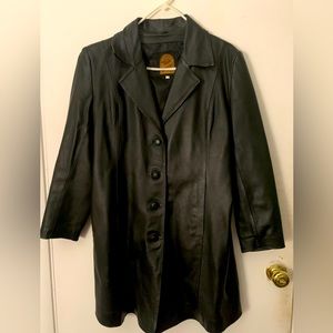 Vintage Genuine leather long coat